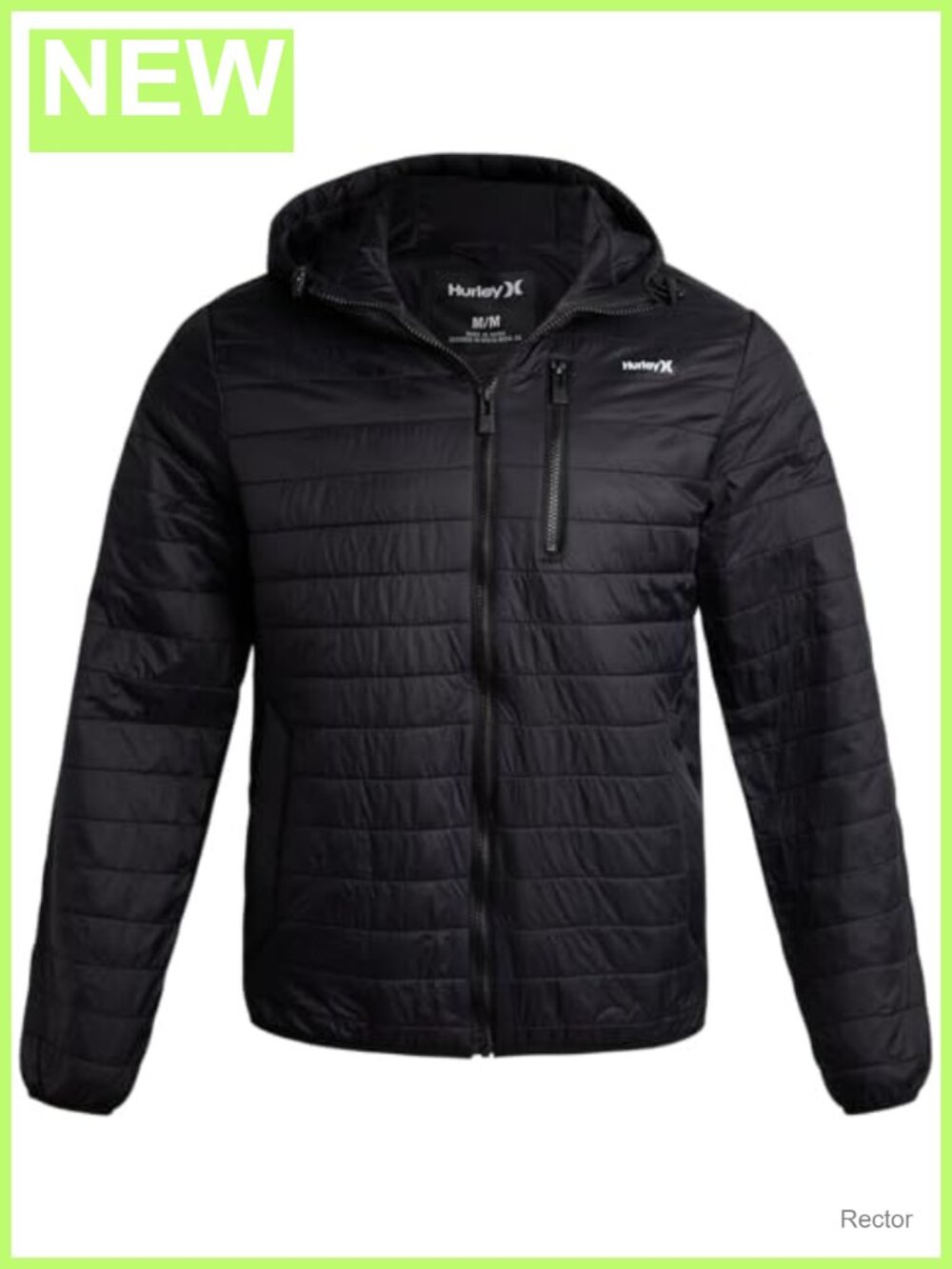 Hurley Mens Puffer Jacket Lightweight Packable Insulated Winter Coat